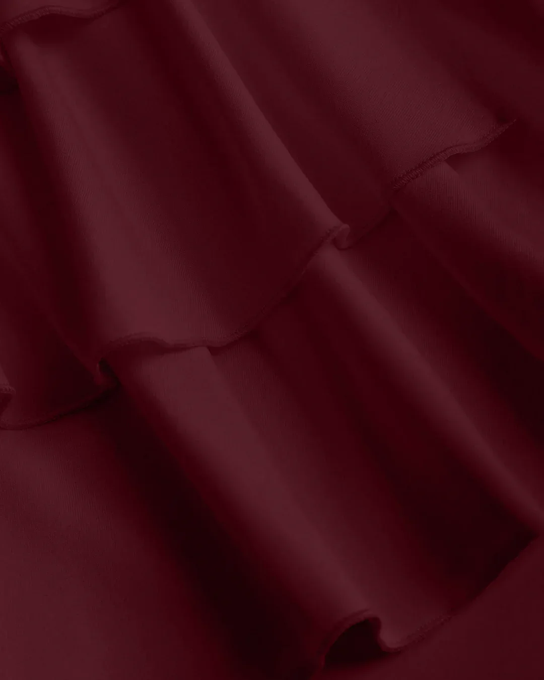 Ruched Waist Tiered Ruffle Mini Dress in Cherry - Image 4