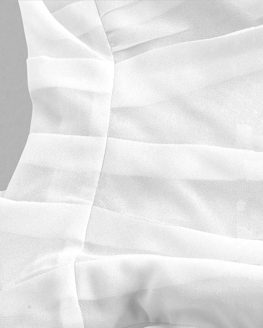 Ruffle Trim Fit and Flare Mini Dress in White - Image 3