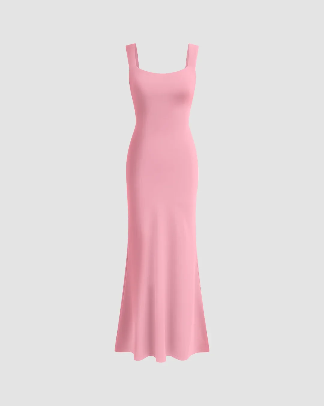 Scoop Neck Backless Bodycon Dress in Rose Pink - Image 3