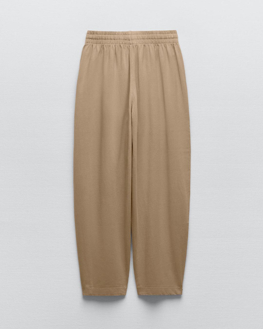 Set Of Two : Corset Style Top & Relaxed Fit Joggers in Light Brown - Image 7