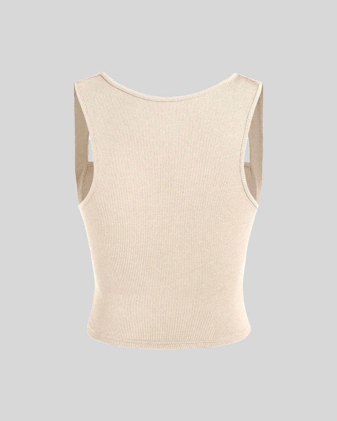 Set Of Two Ruched Square Neck Crop Top With Trouser In Apricot - Image 4