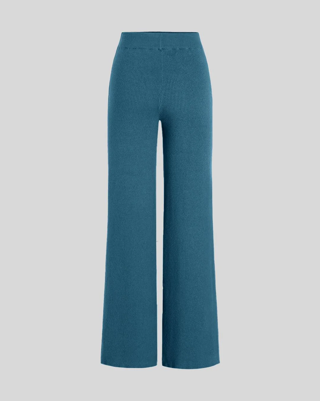 Set Of Two Ruched Square Neck Crop Top With Trouser In Teal Blue - Image 6