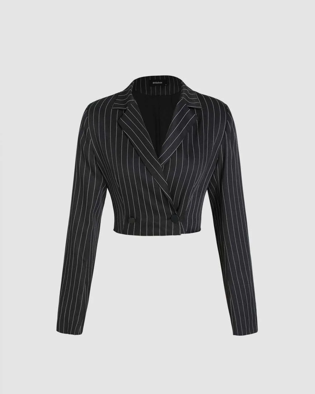 Set Of Two : Striped Print Cropped Jacket and Pants - Image 3