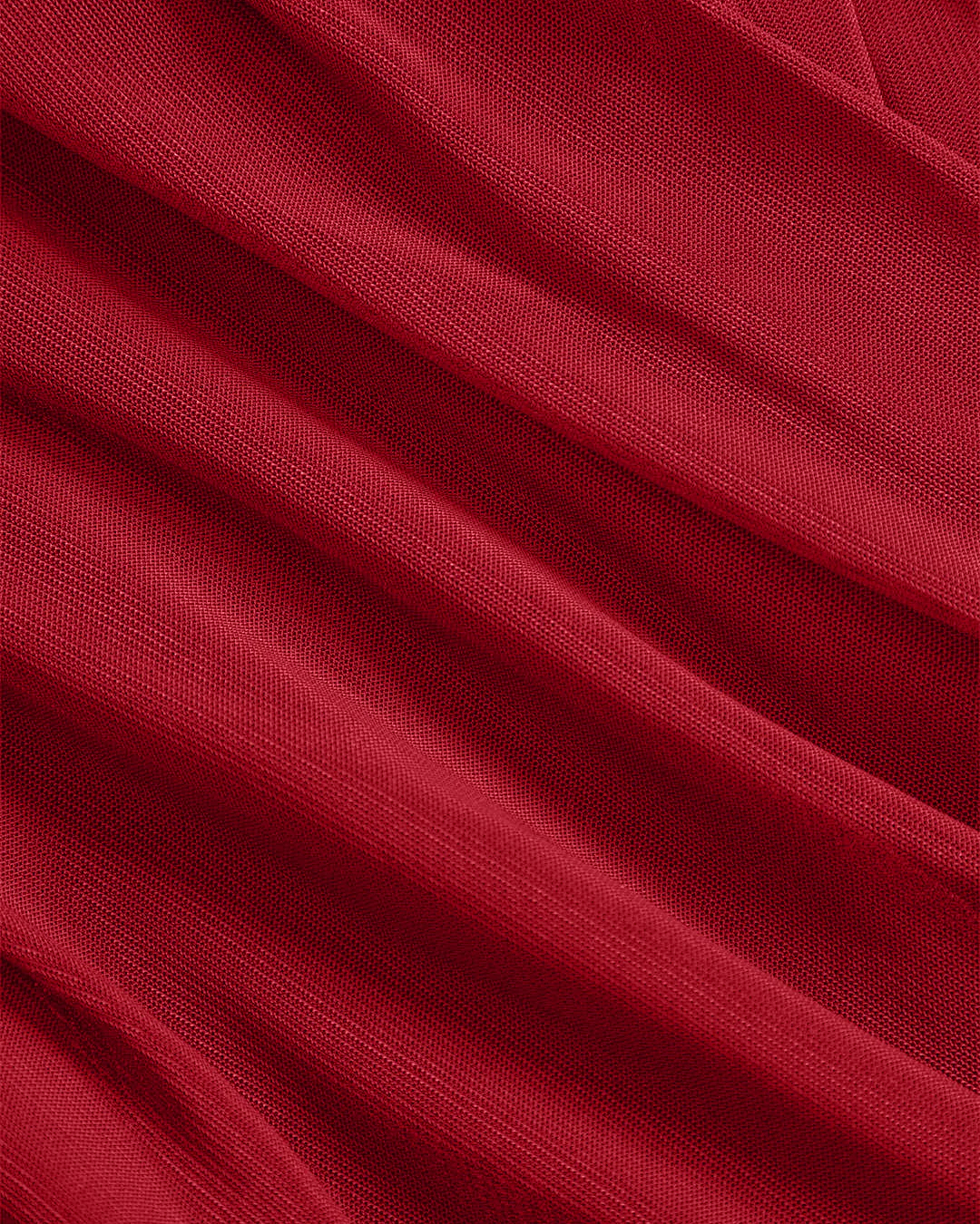 Long Sleeve Off-Shoulder Draped Wrap Top in Red - Image 5