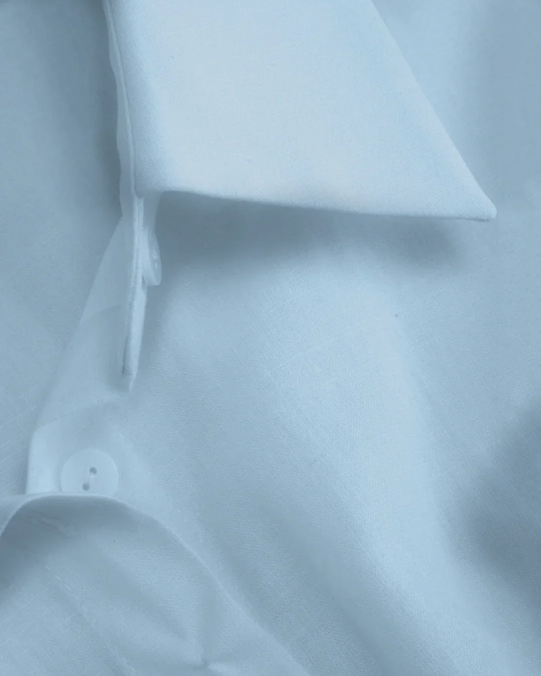 Sky Blue Cinched Waist Collared Shirt Top - Image 3