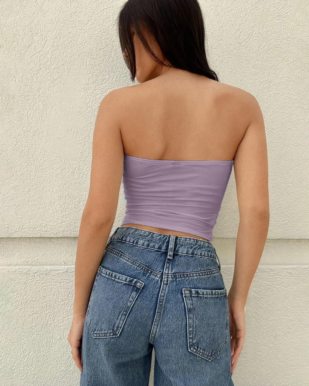 Sleek Fit Strapless Tube Top In Lilac - Image 3
