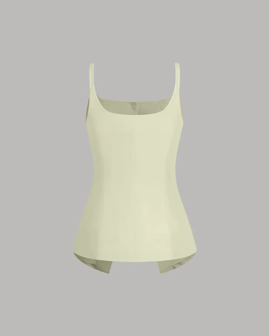 Sleeveless Button Down Corset Style Top in Beige - Image 2