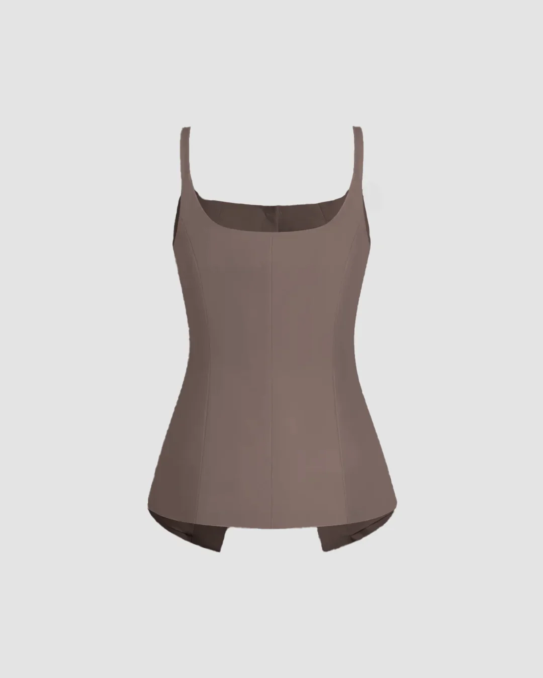 Sleeveless Button Down Corset Style Top in Cappuccino - Image 2