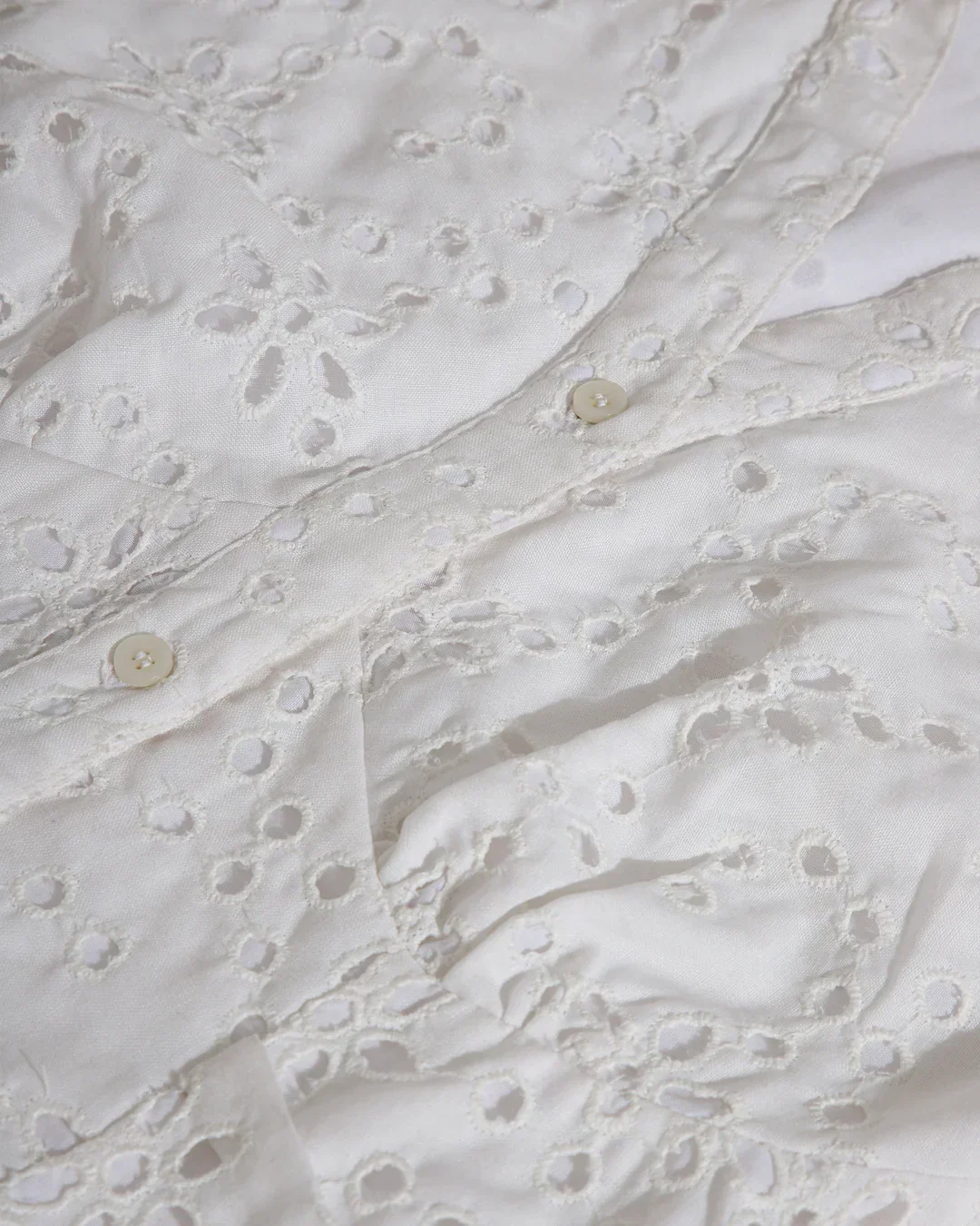 Sleeveless Collared Eyelet Button-Down Top - Image 3