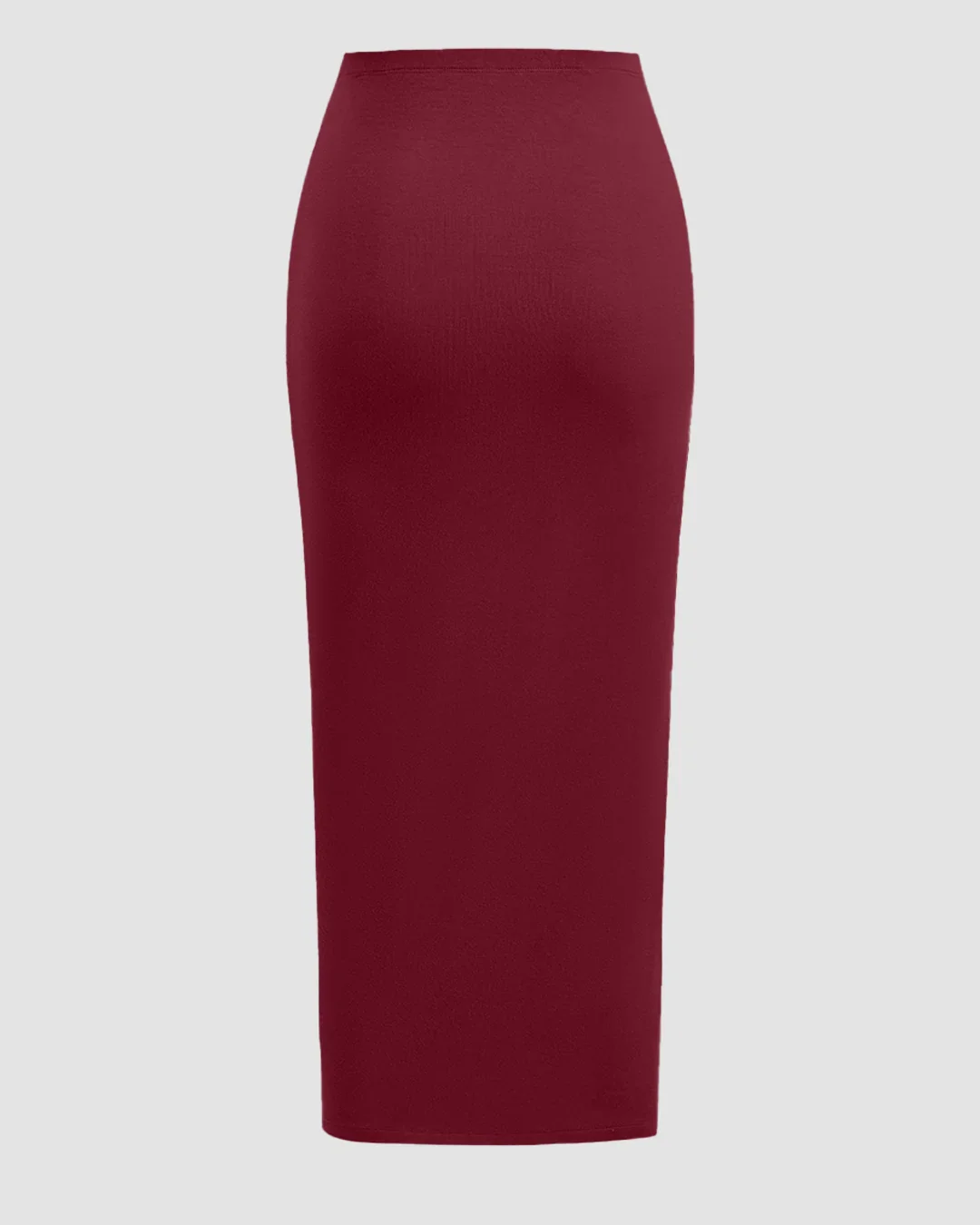 Sleeveless Ruched Top & Midi Skirt Set in Maroon - Image 5