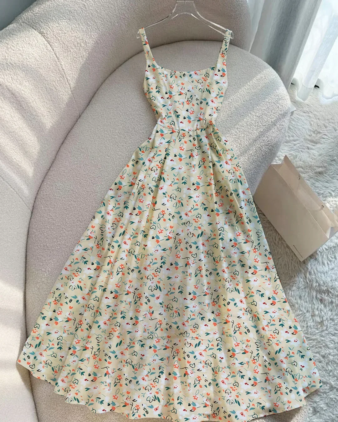 Sleeveless Square Neck Fit & Flare Floral Maxi Dress - Image 2