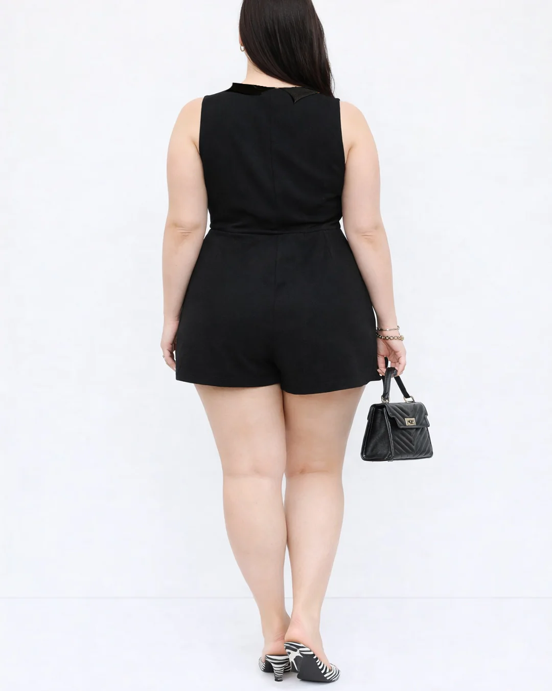 Sleeveless Wrap Style Jumpsuit Curve & Plus in Black - Image 3