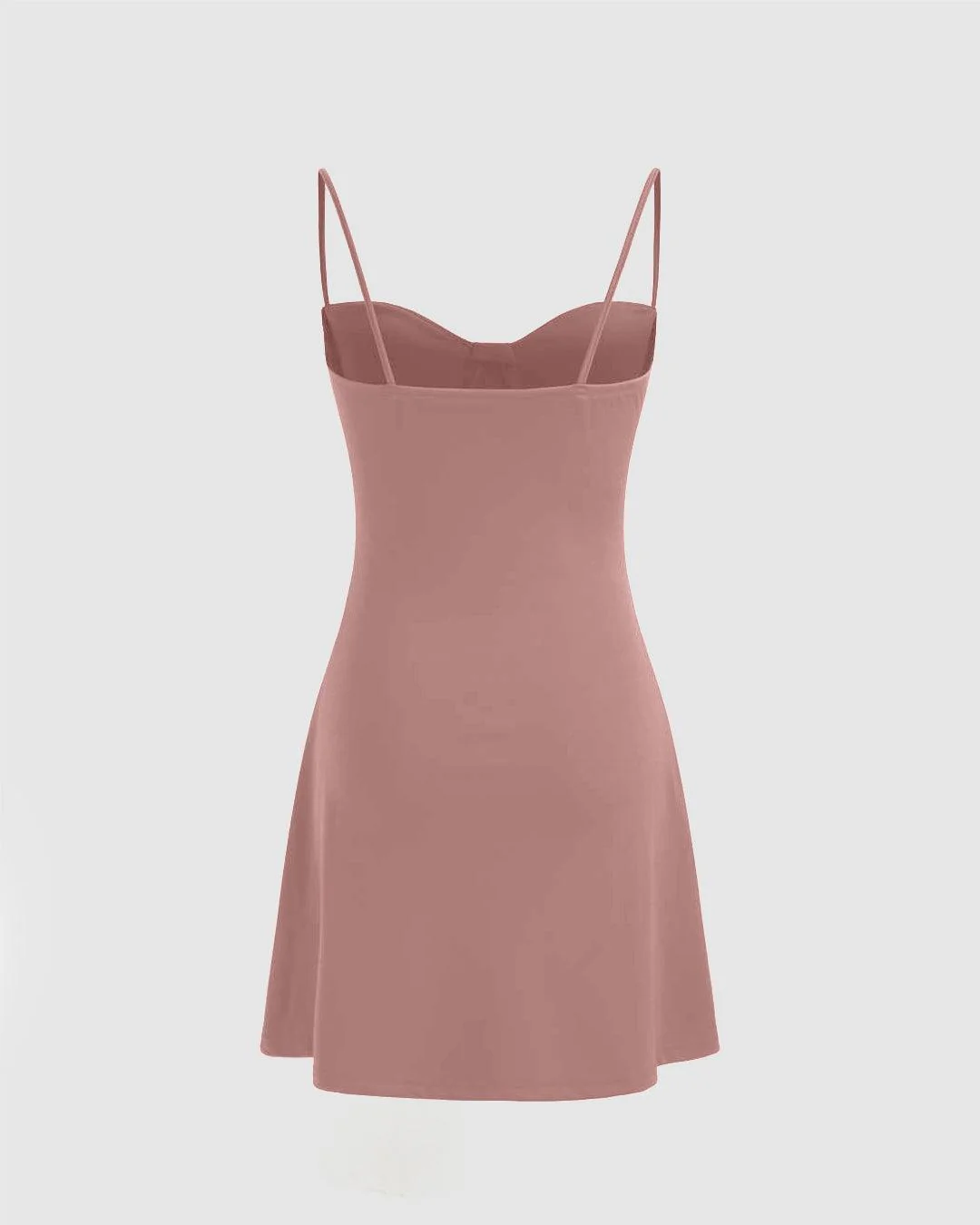 Solid Bustier Cami Short Dress - Image 2