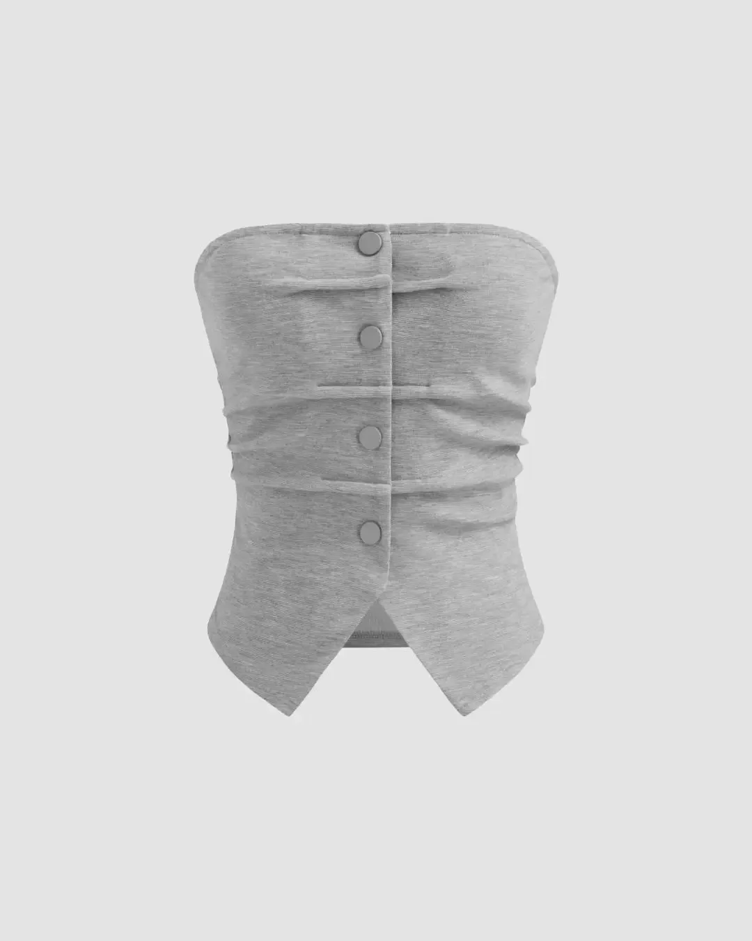 Solid Button Sleeveless Top With Solid Wide Leg Trousers - Image 3