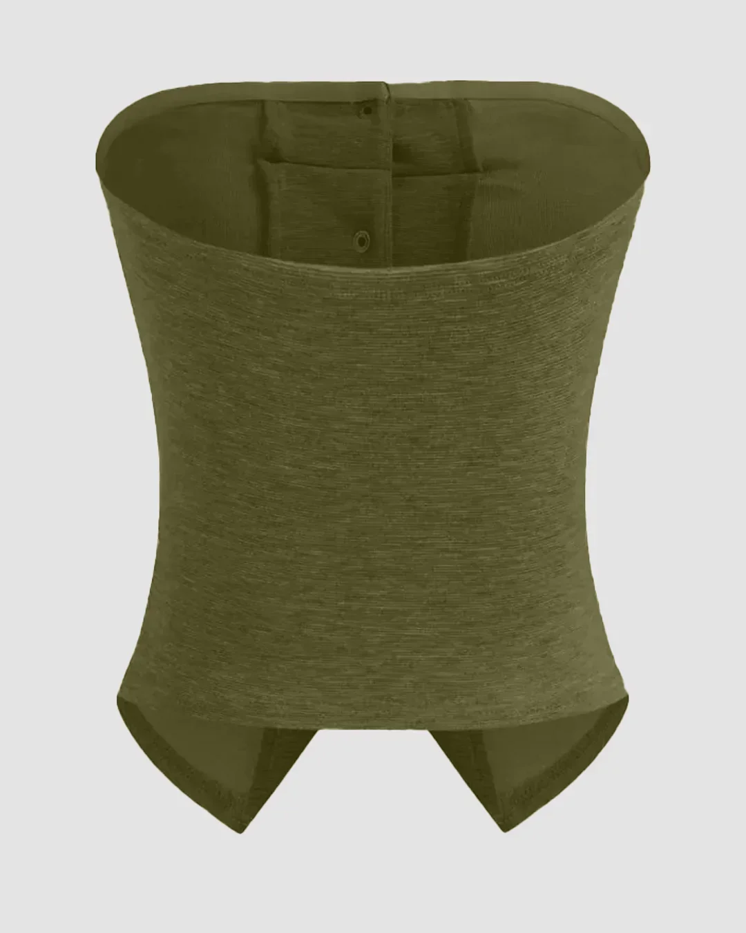 Solid Button Sleeveless Top With Solid Wide Leg Trousers In Avocado - Image 4
