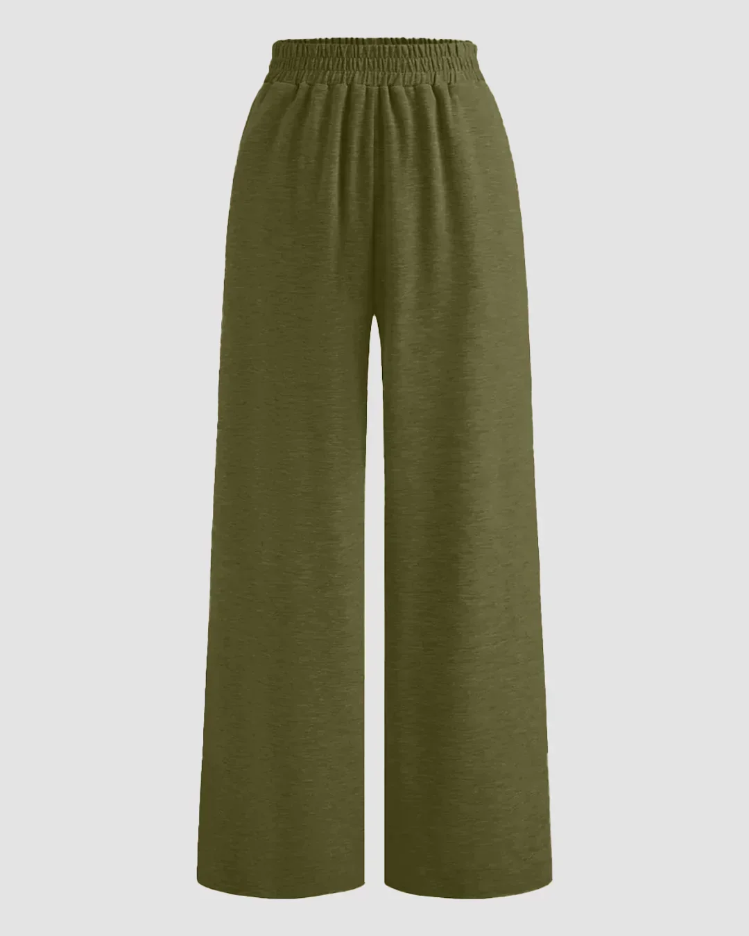 Solid Button Sleeveless Top With Solid Wide Leg Trousers In Avocado - Image 5