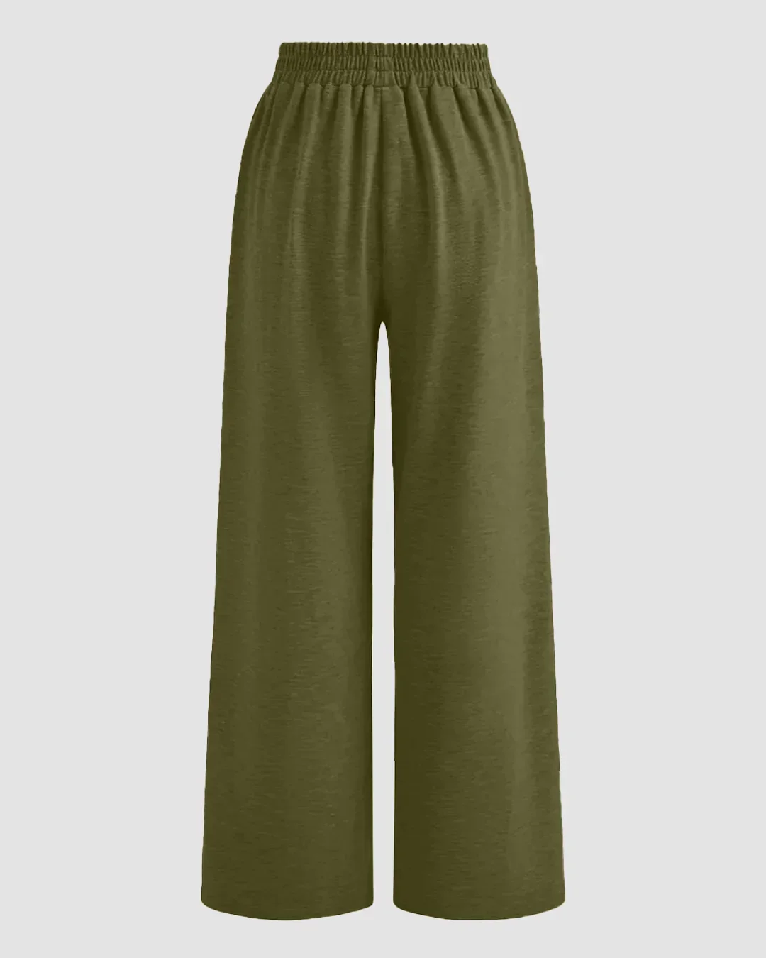 Solid Button Sleeveless Top With Solid Wide Leg Trousers In Avocado - Image 6