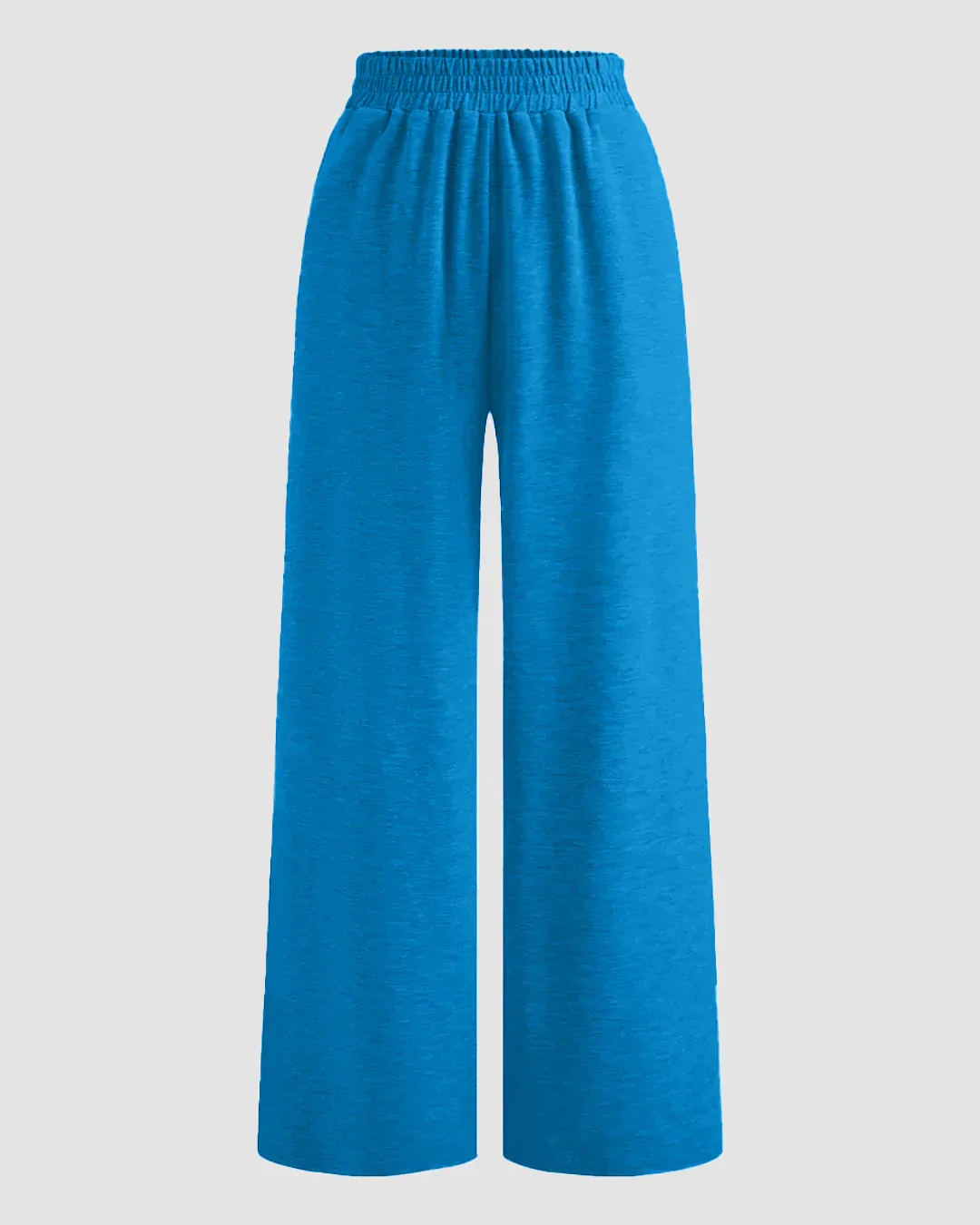 Solid Button Sleeveless Top With Solid Wide Leg Trousers In Eclectic Blue - Image 5