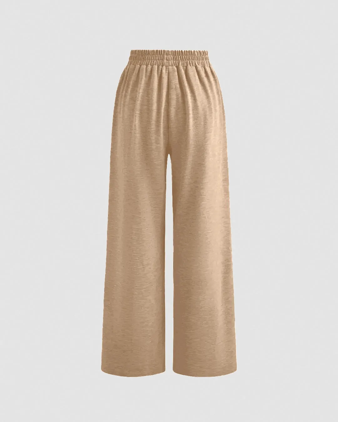 Solid Button Sleeveless Top With Solid Wide Leg Trousers In Tanin Brown - Image 7