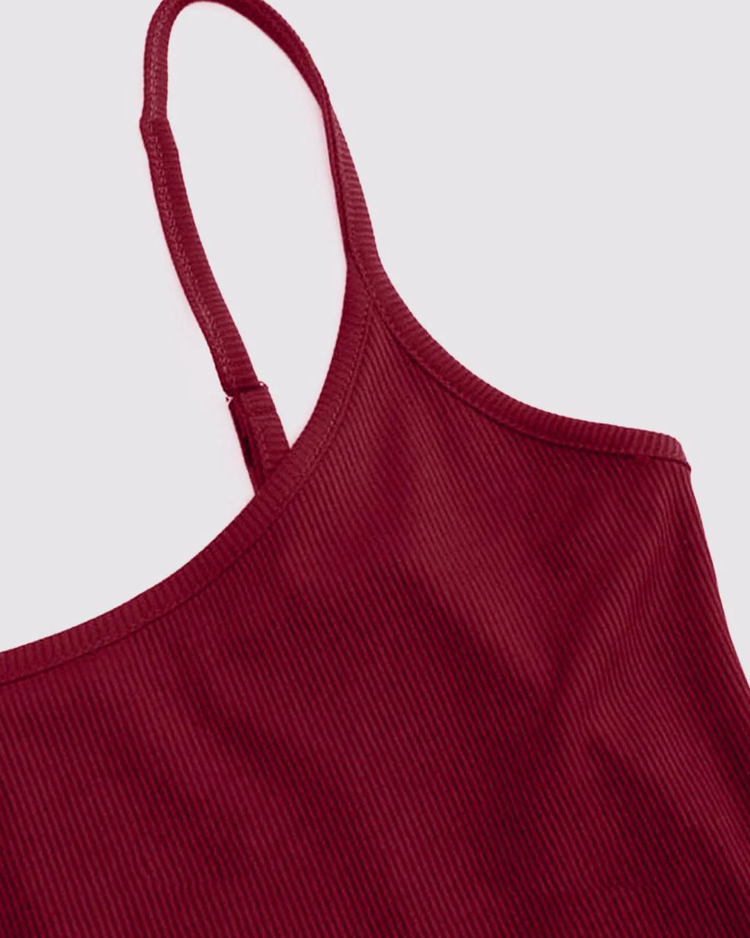 Solid Color High Slit Fish Tail Maxi Slip Dress In Cherry Red - Image 3