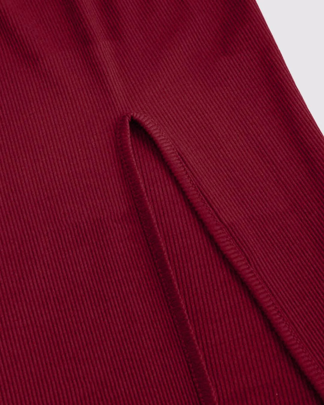 Solid Color High Slit Fish Tail Maxi Slip Dress In Cherry Red - Image 4