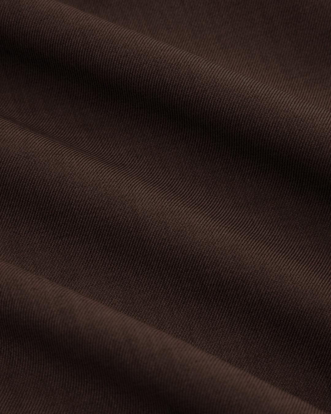 Solid Color Off-Shoulder Ruched Chocolate Brown Top - Image 3