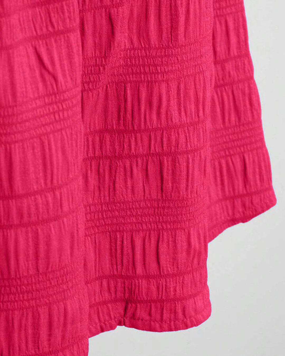 Solid Color Open Back Waist Puff Sleeve Short Dress In Pink - Image 3