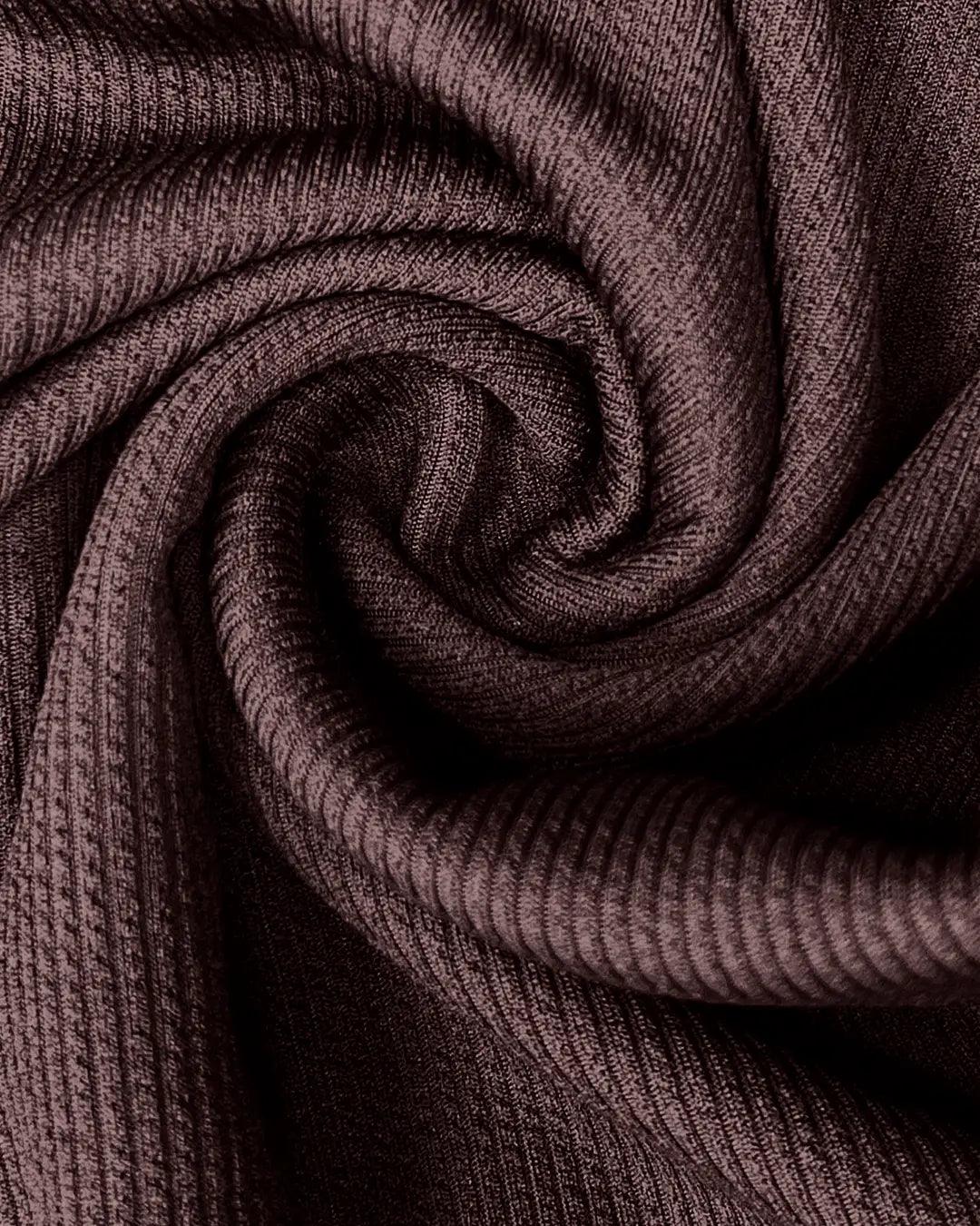 Solid Color Pleated Mermaid Chocolate Brown Skirt - Image 3