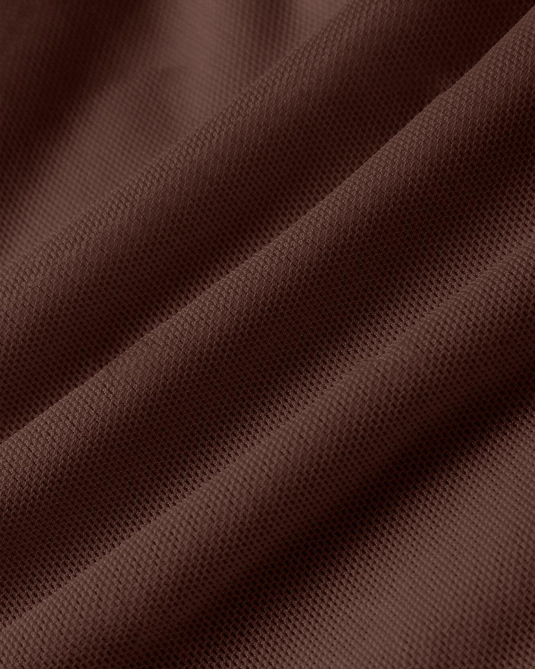 Solid Color Puff Sleeve Mesh Top In Coco Brown - Image 4