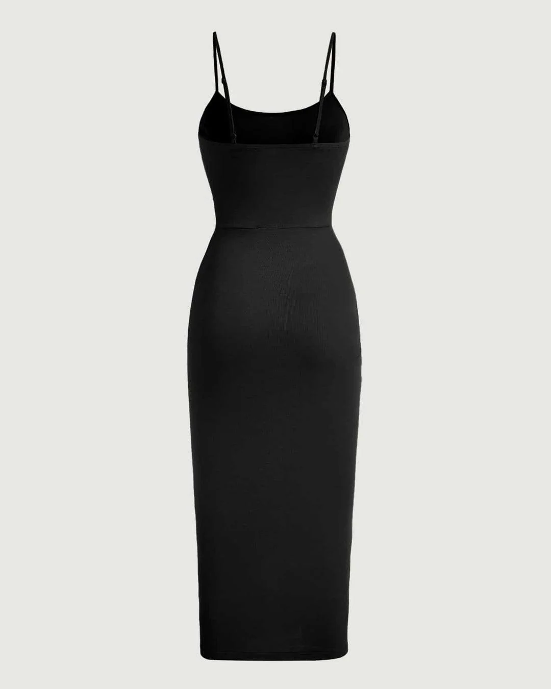 Drawstring Ruched Bodycon Midi Dress in Black - Image 3