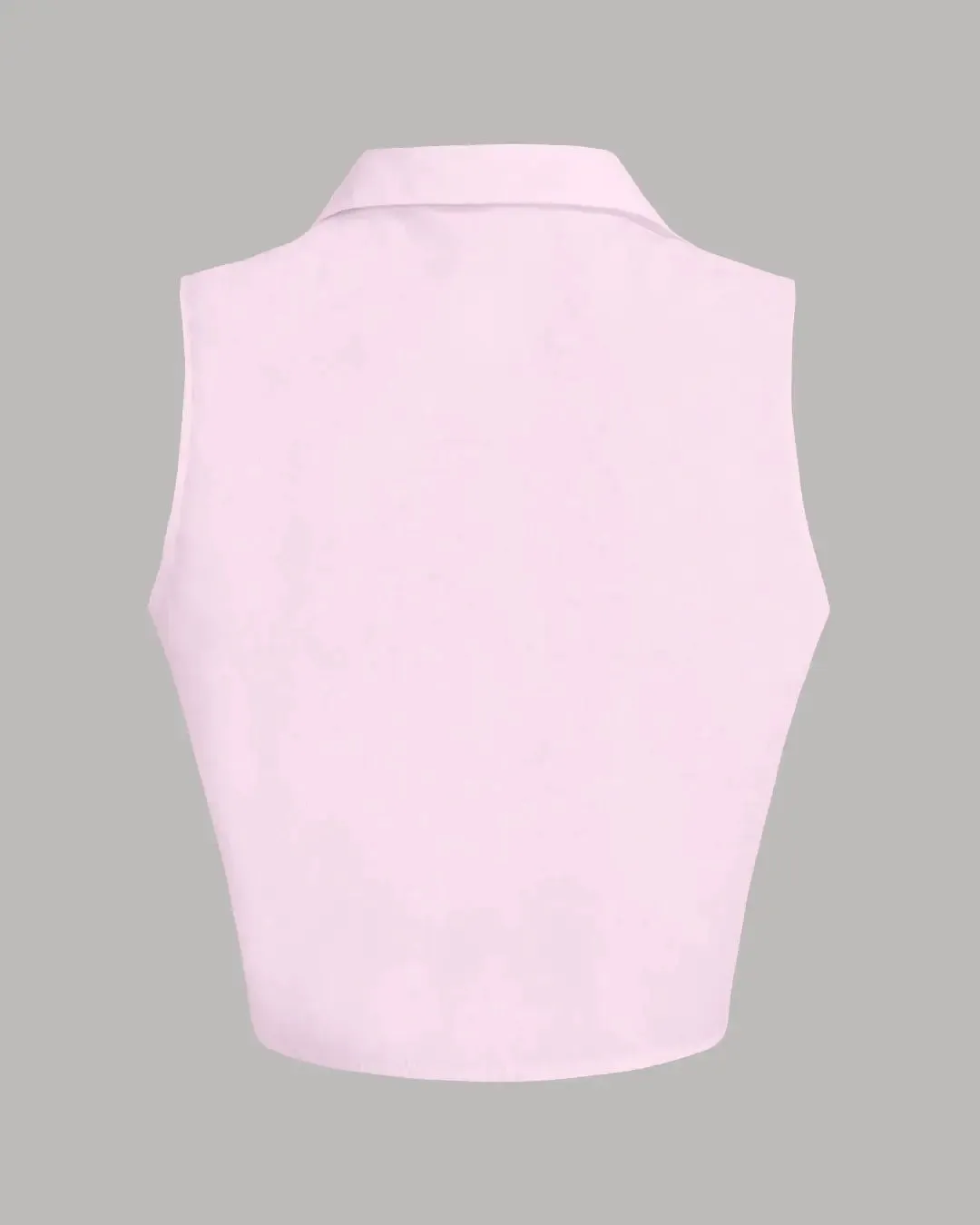 Solid Color Sleeveless Baby Pink Shirt - Image 2