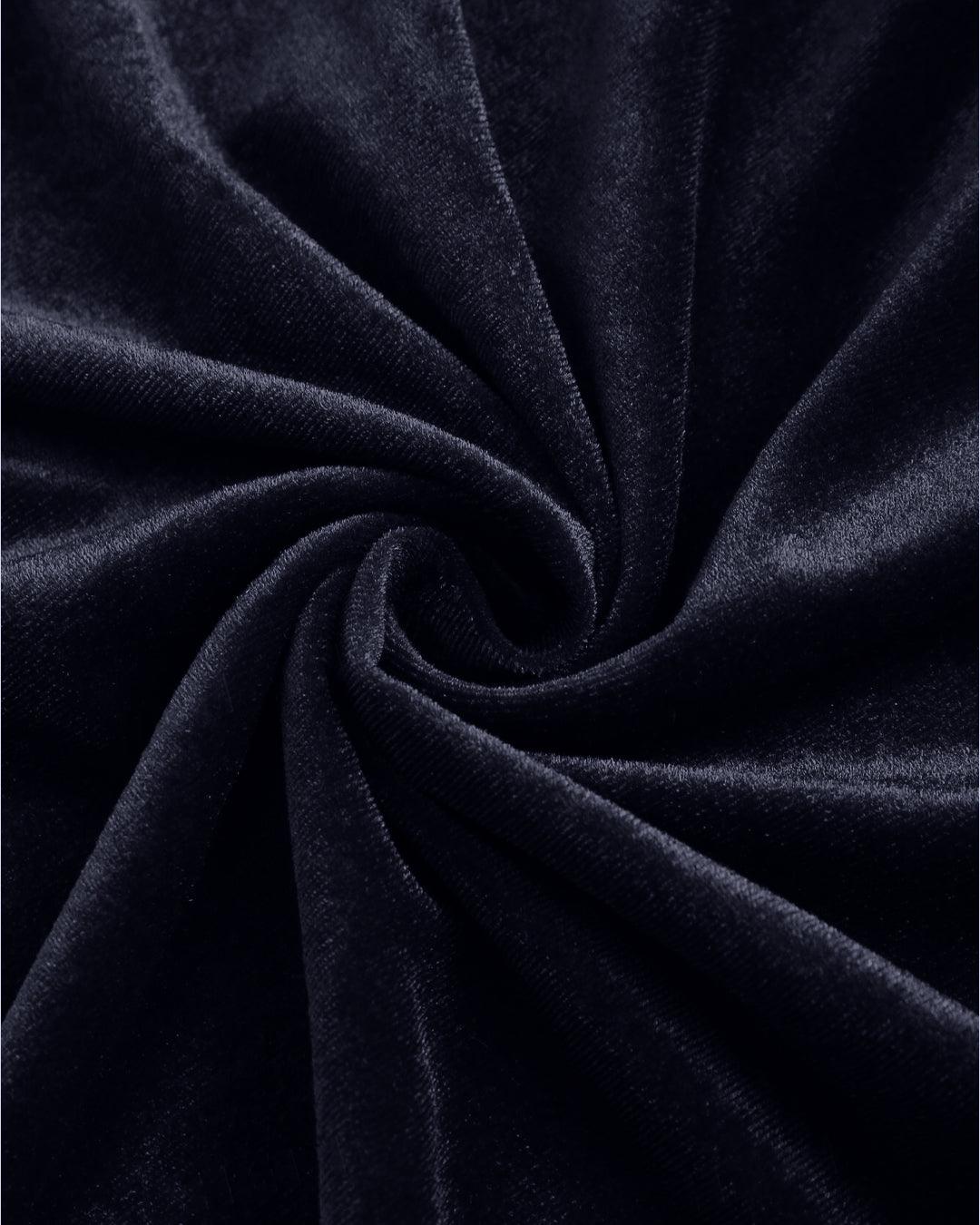 Solid Color Spaghetti Strap Ruched Mermaid Dress In Navy Blue - Image 3