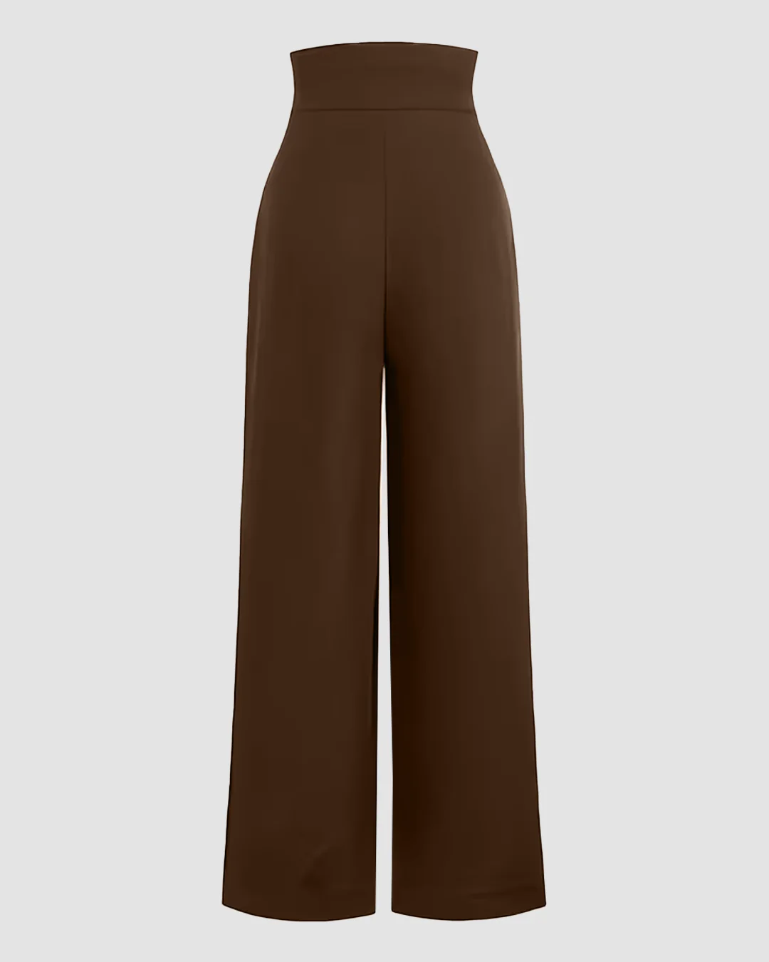 Solid Color Stylish Casual Long Pants in Brown - Image 2