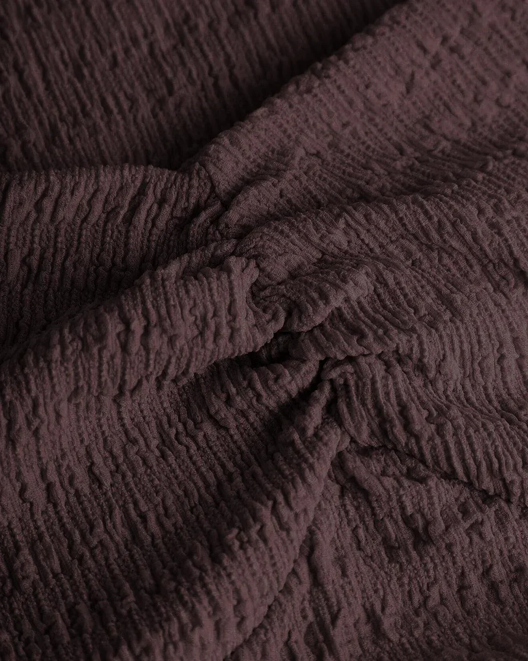 Solid Color Textured Heart Neck Flare Sleeve Casual Long Sleeve Top In Brown Curve & Plus - Image 3