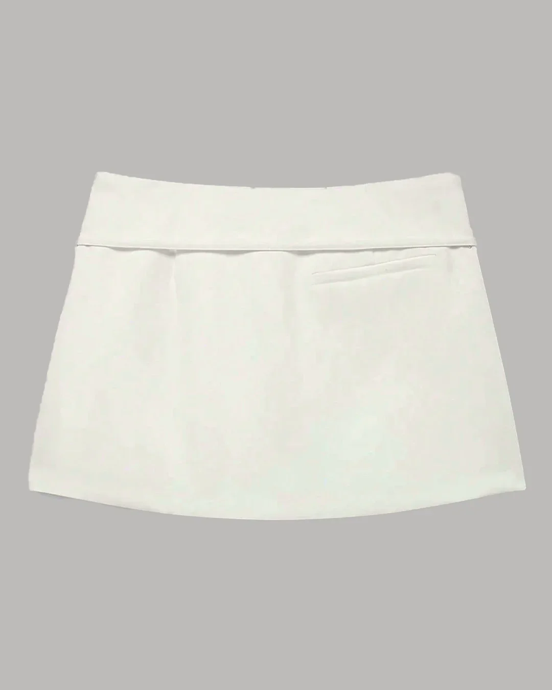 Solid Color Zipper Waist Straight Skirt in Beige - Image 2