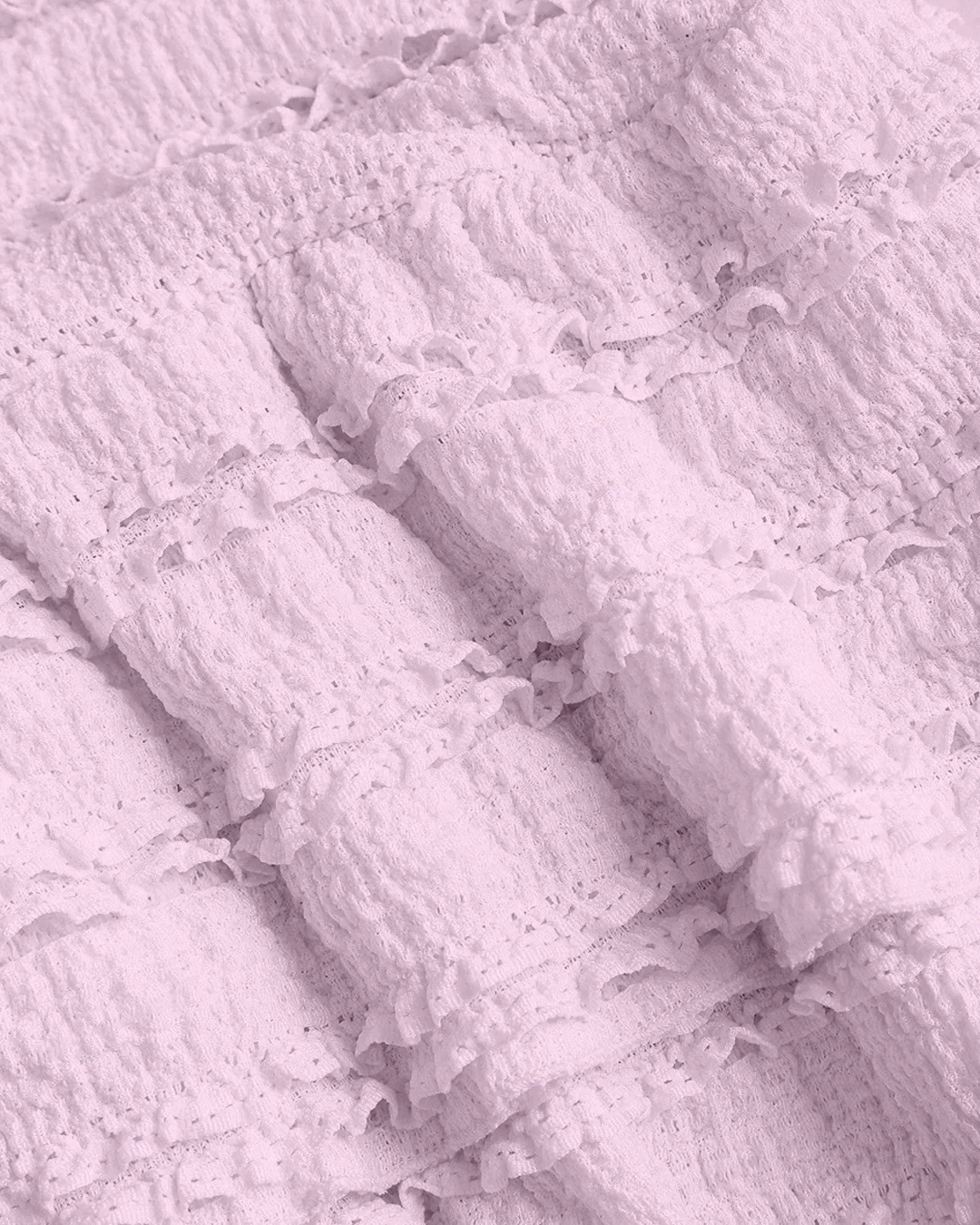 Solid Colour Textured Halter Neck Ruffle Hem Dress in Light Purple - Image 3