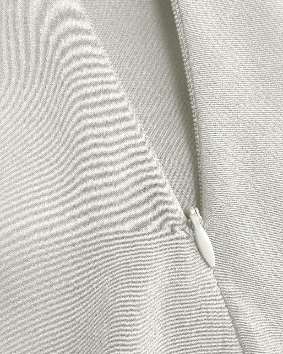Solid Cowl Neck Slit Midi Dress in Off-White - Image 4