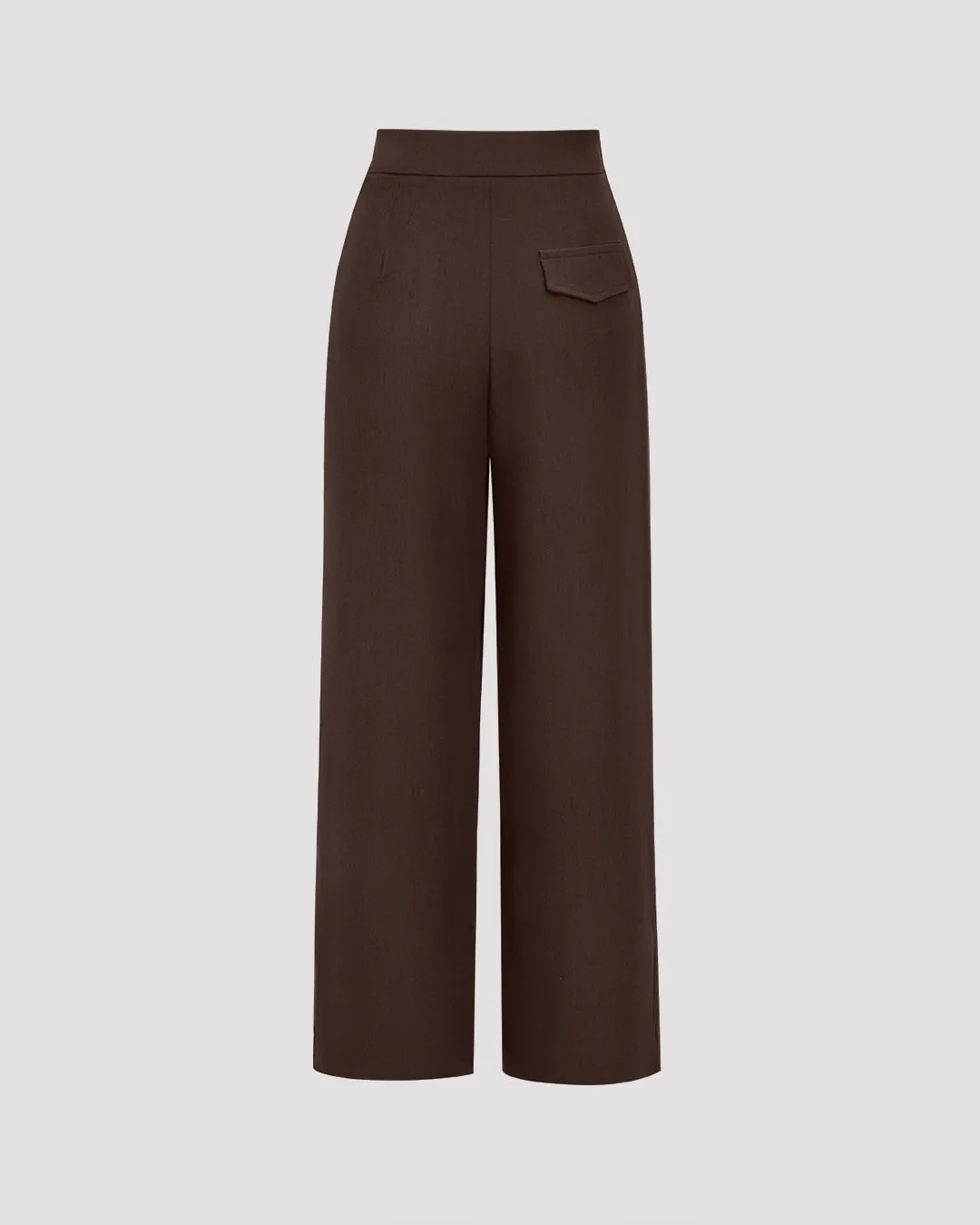 Solid Knot Asymmetrical Trousers In Coco Brown - Image 2