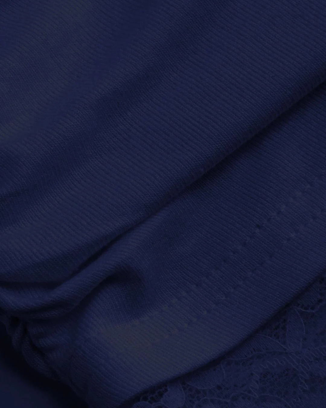 Ruched Square Neck Full Sleeve Solid Top in Navy Blue - Image 4