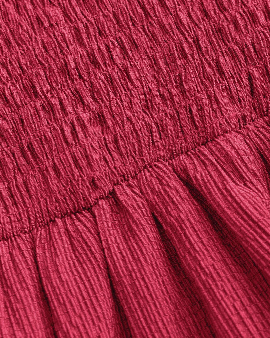 Solid Ruched Bust Ruffle Tube Dress In Pink - Image 3
