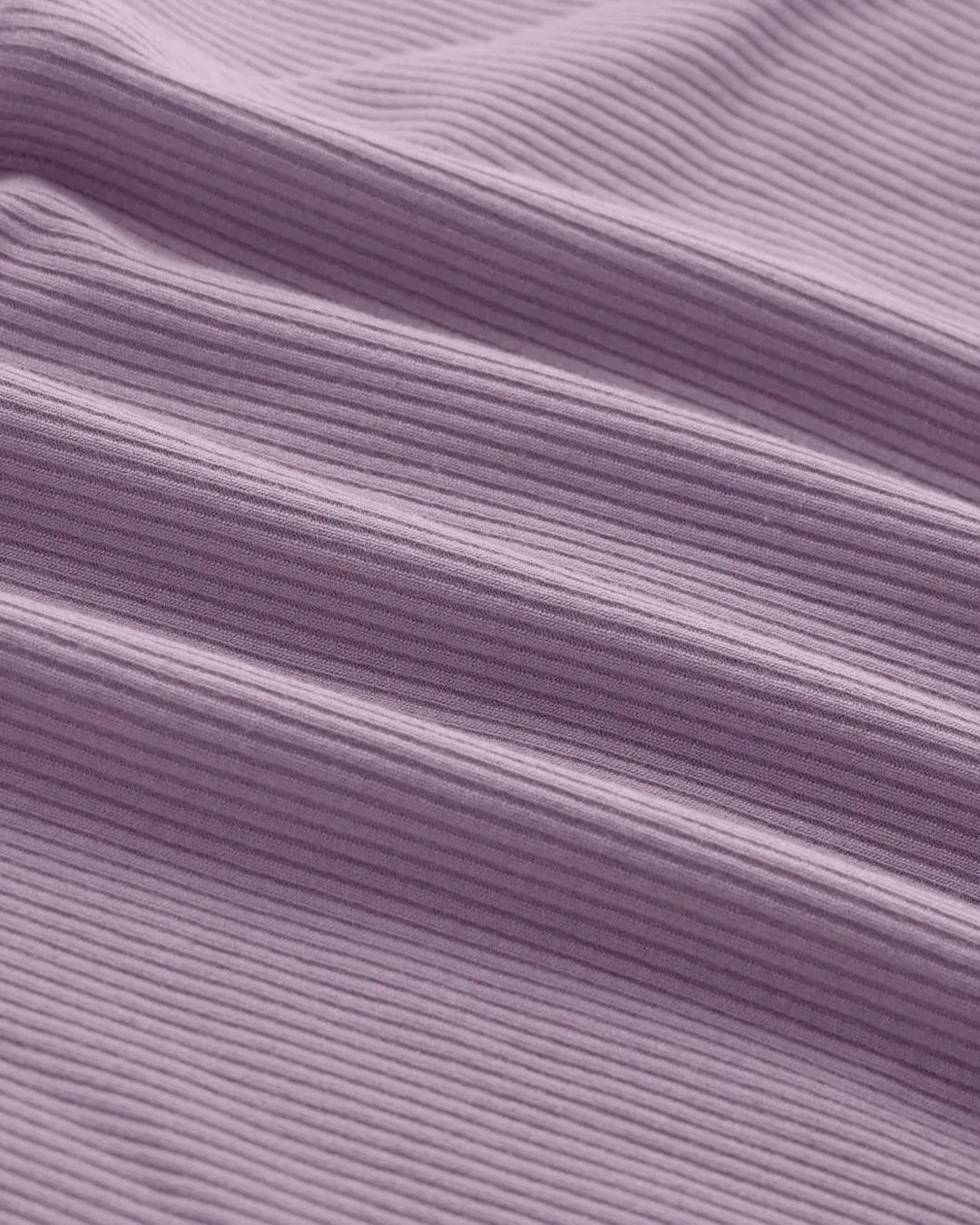 Solid Ruched Round Neck Crop Top In Lilac - Image 3