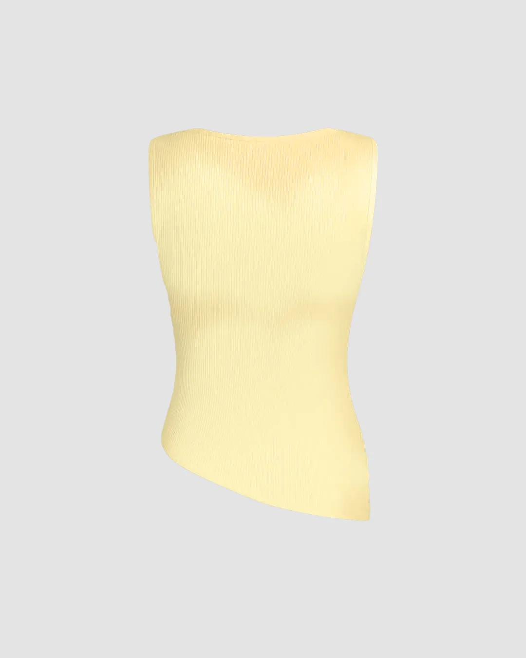 Solid Ruched Round Neck Crop Top In Vanilla - Image 2