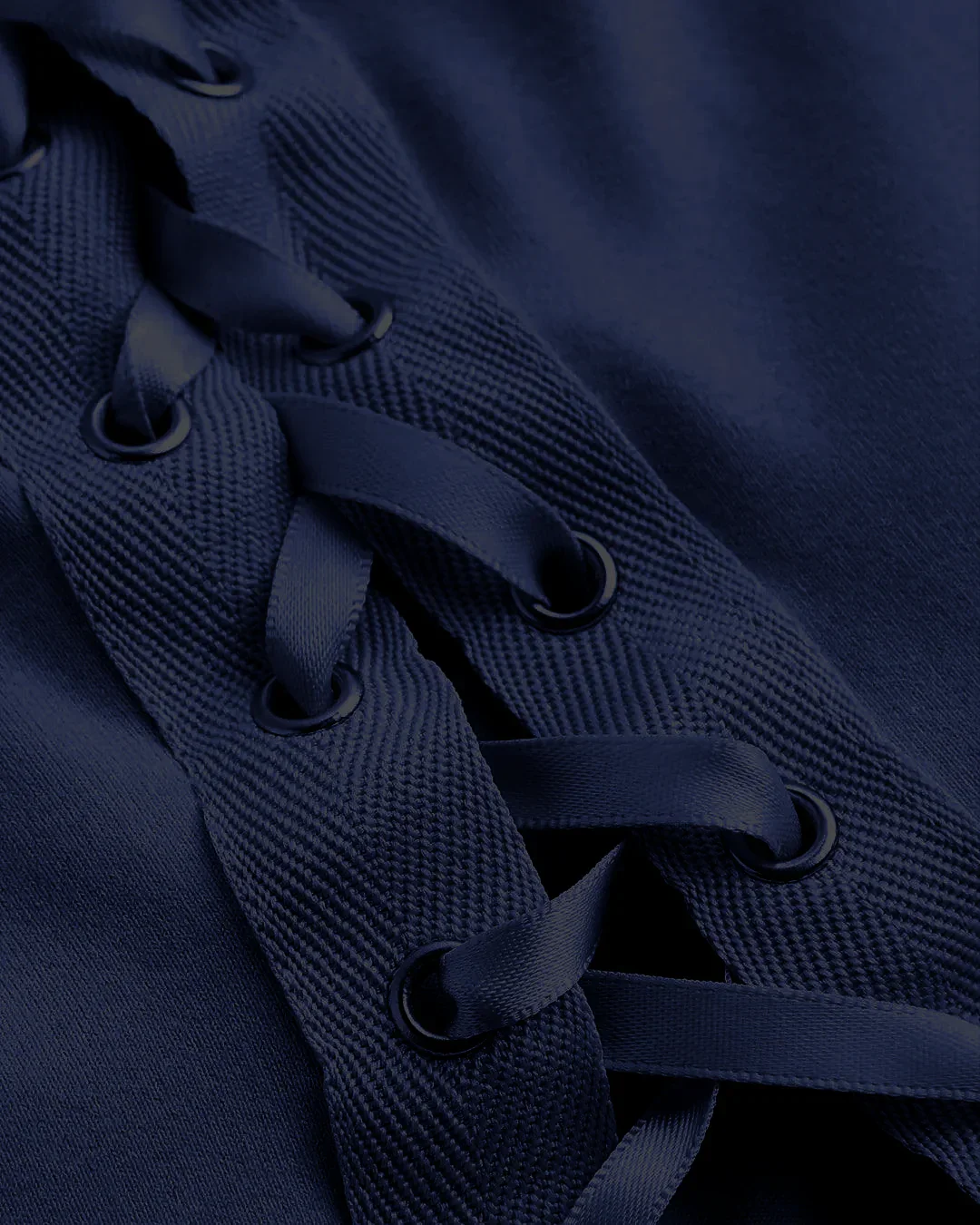 Solid Ruffle Wide Strap Front Tie Bow Tank Top In Navy Blue - Image 3