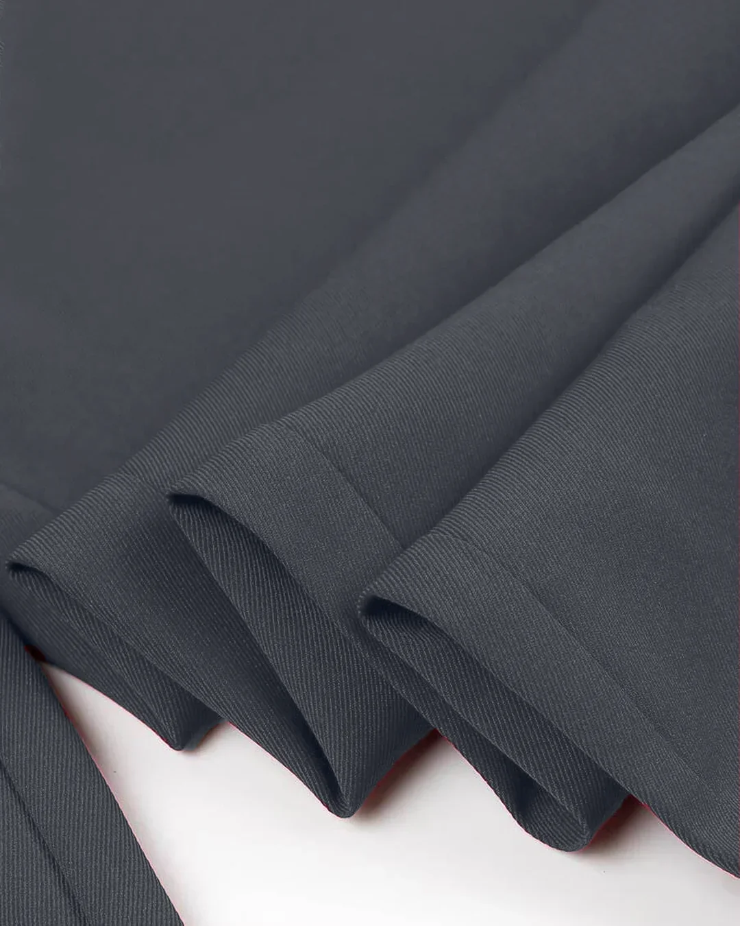 Solid Tailored Blazer & Straight Trousers Co-Ord Set in Dark Grey - Image 3