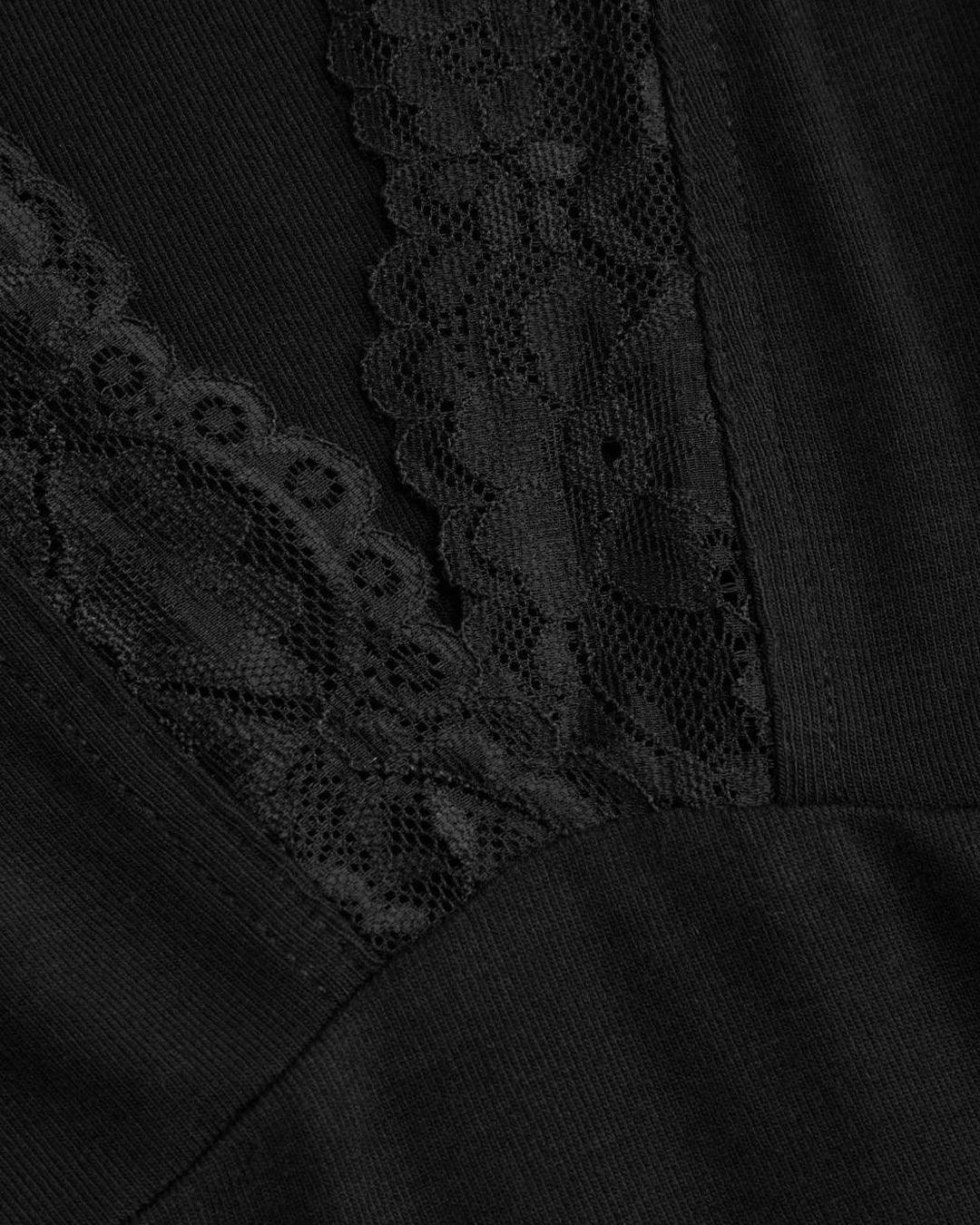 Solid V Neck Long Sleeve Lace Top - Image 4