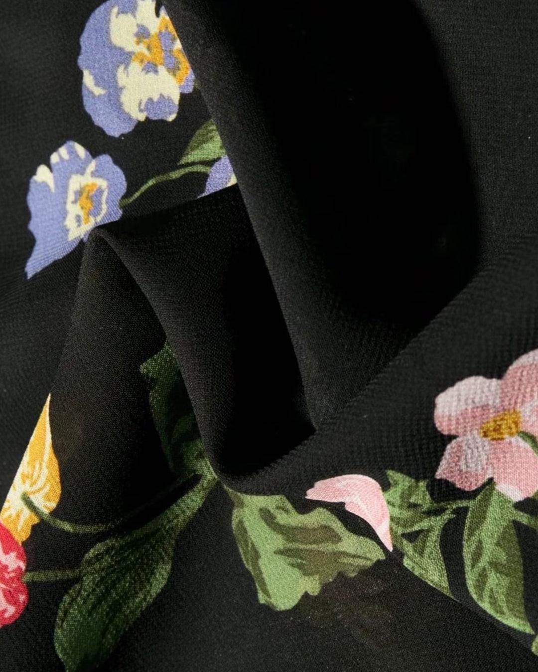 Spaghetti Strap Floral Retro Side-Slit Sheath Dress - Image 5