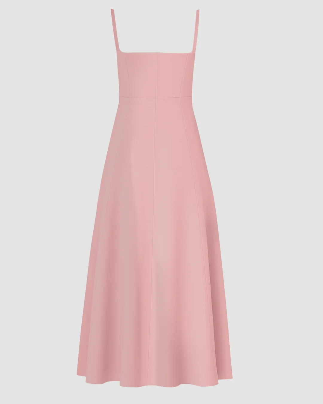 Spaghetti Strap Sweetheart Slit Midi Dress in Pink - Image 2