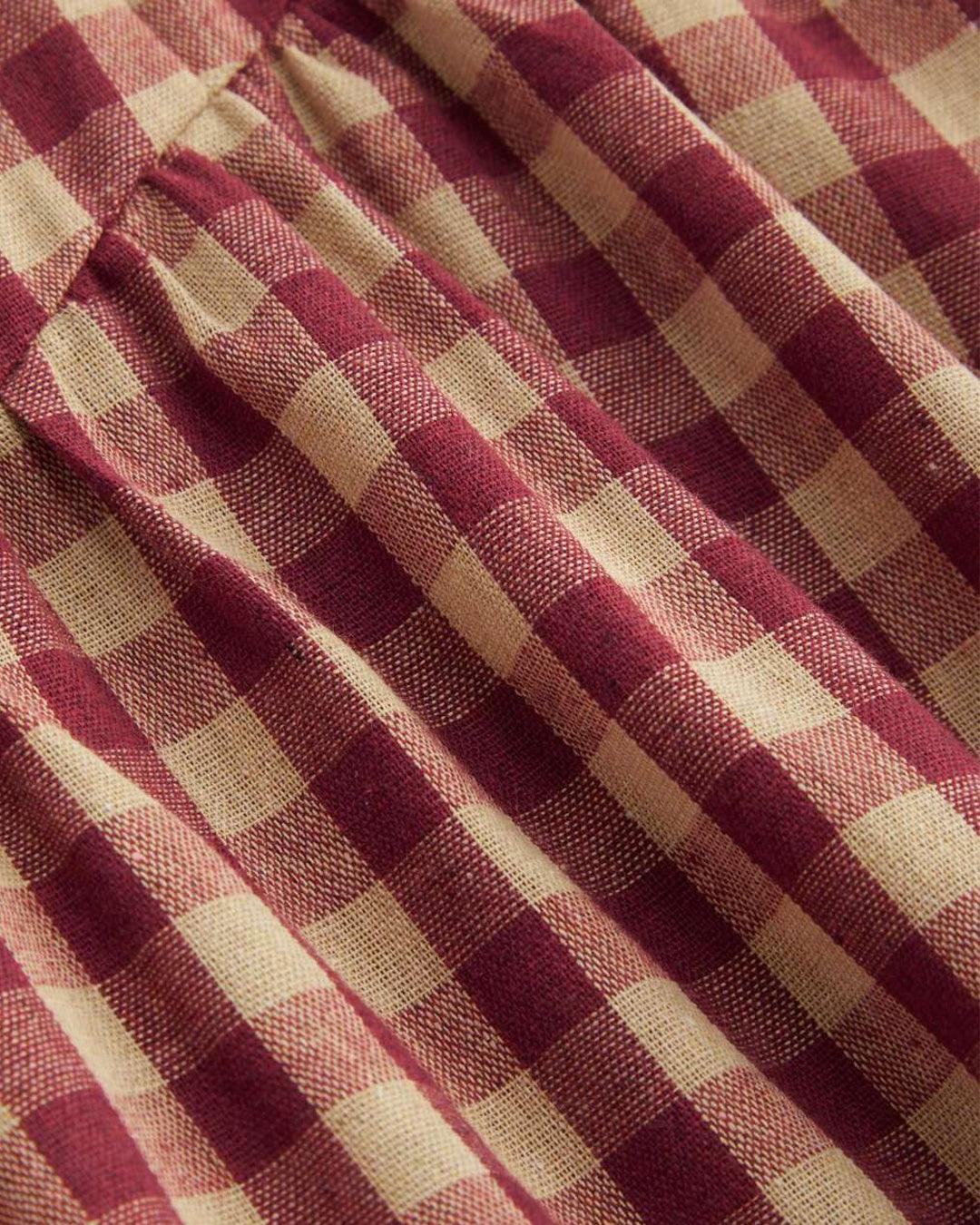 Square Neck Gingham Maxi Dress In Red - Image 4