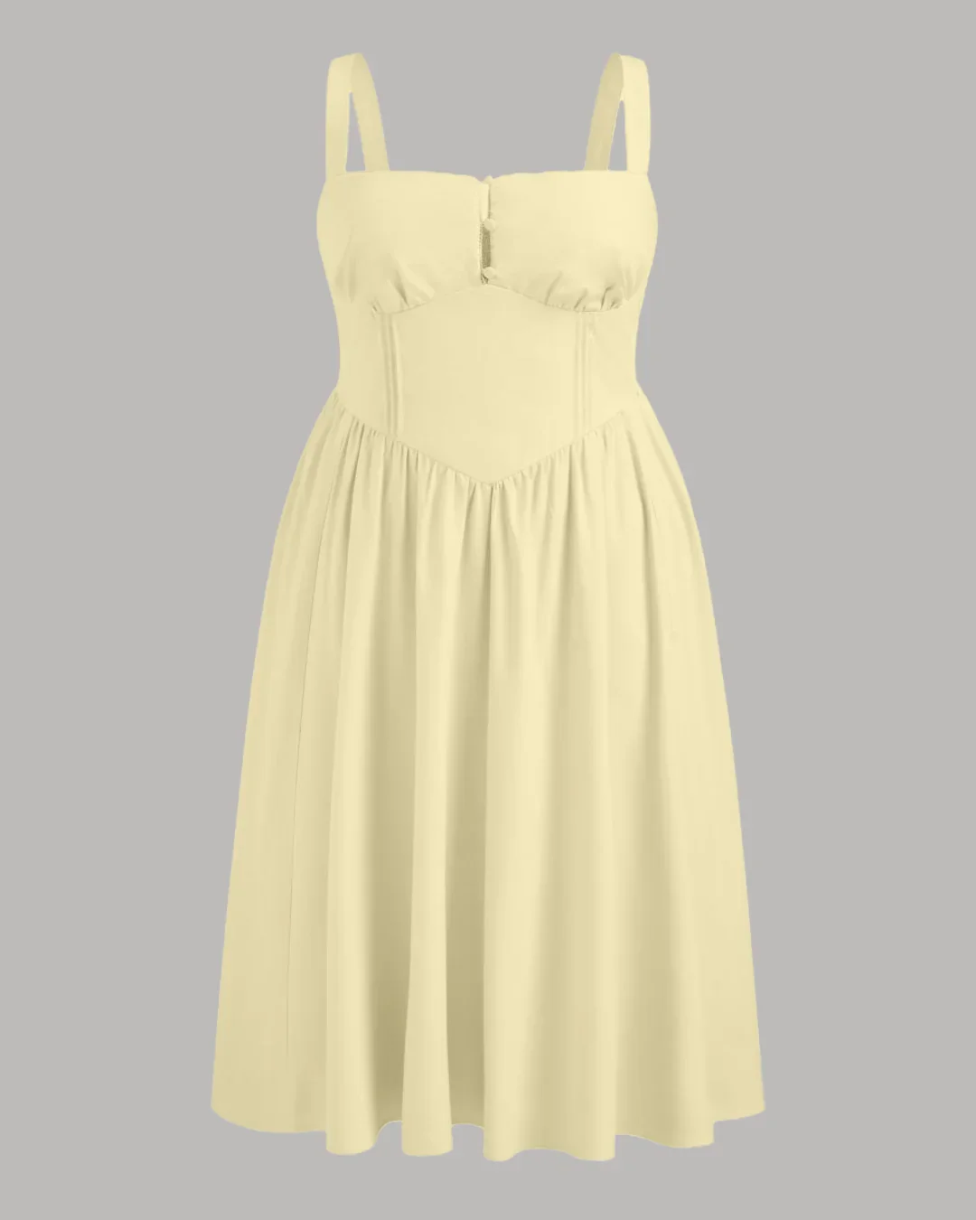 Square Neck Lace Up Ruffle Maxi Dress Curve & Plus in French Vanilla - Image 2