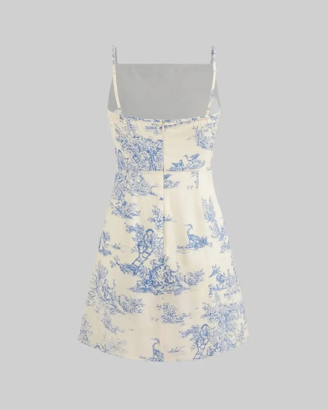 Square Neck Ruched Mini Dress - Image 2